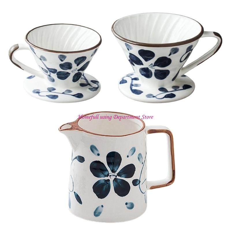  Hand Dripping Coffee Maker Cone Brewer Ceramic Materials Even Extraction Easy Cleaning Design Coffee Filter