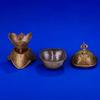 Nepal Toba Bowl, Brown Tibetan Altars Furnishing, Toba Tantric Copper Handicraft, Buddhist Religious Item Collection, 14 cm,1Set