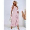 Women Floral Print V Neck Maxi Dress With Ruffle Sleeves And Smocked Waist