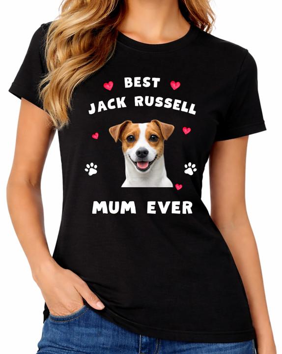 Best Jack Russell Mum Ever Ladies T-Shirt Terrier Dog Mother Gift Tee L