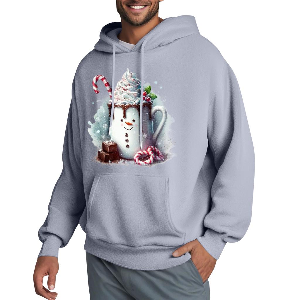 Men's Hooded Sweatshirt, Contrasting Color Sweatshirt, Sports Casual Jacket