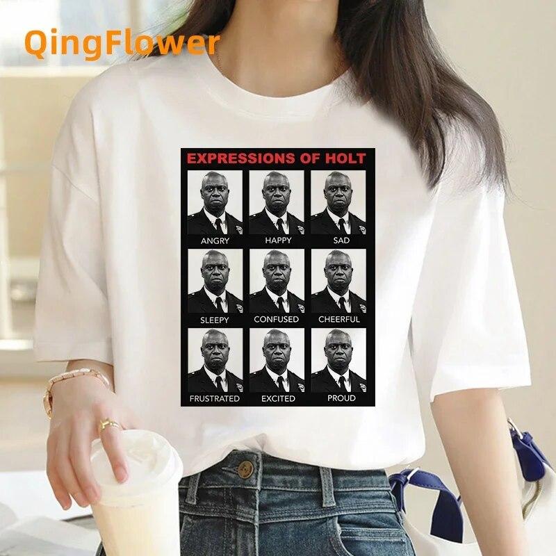 Brooklyn 99 Unisex T-Shirt Damen 2024 Grunge Vintage Lustige Kleidung T-Shirt Streetwear
