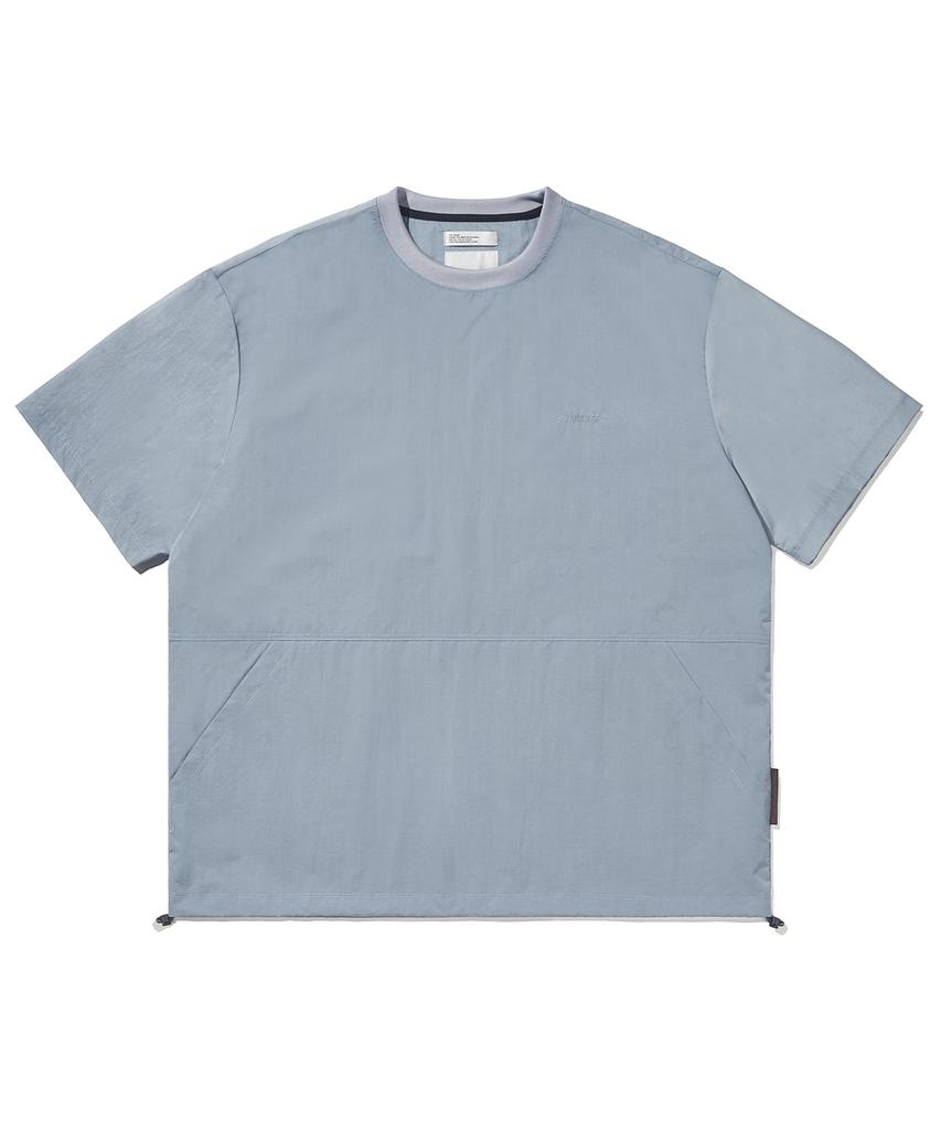 SOUNDSLIFE Logo Nylon Woven Pocket T-Shirt Gray