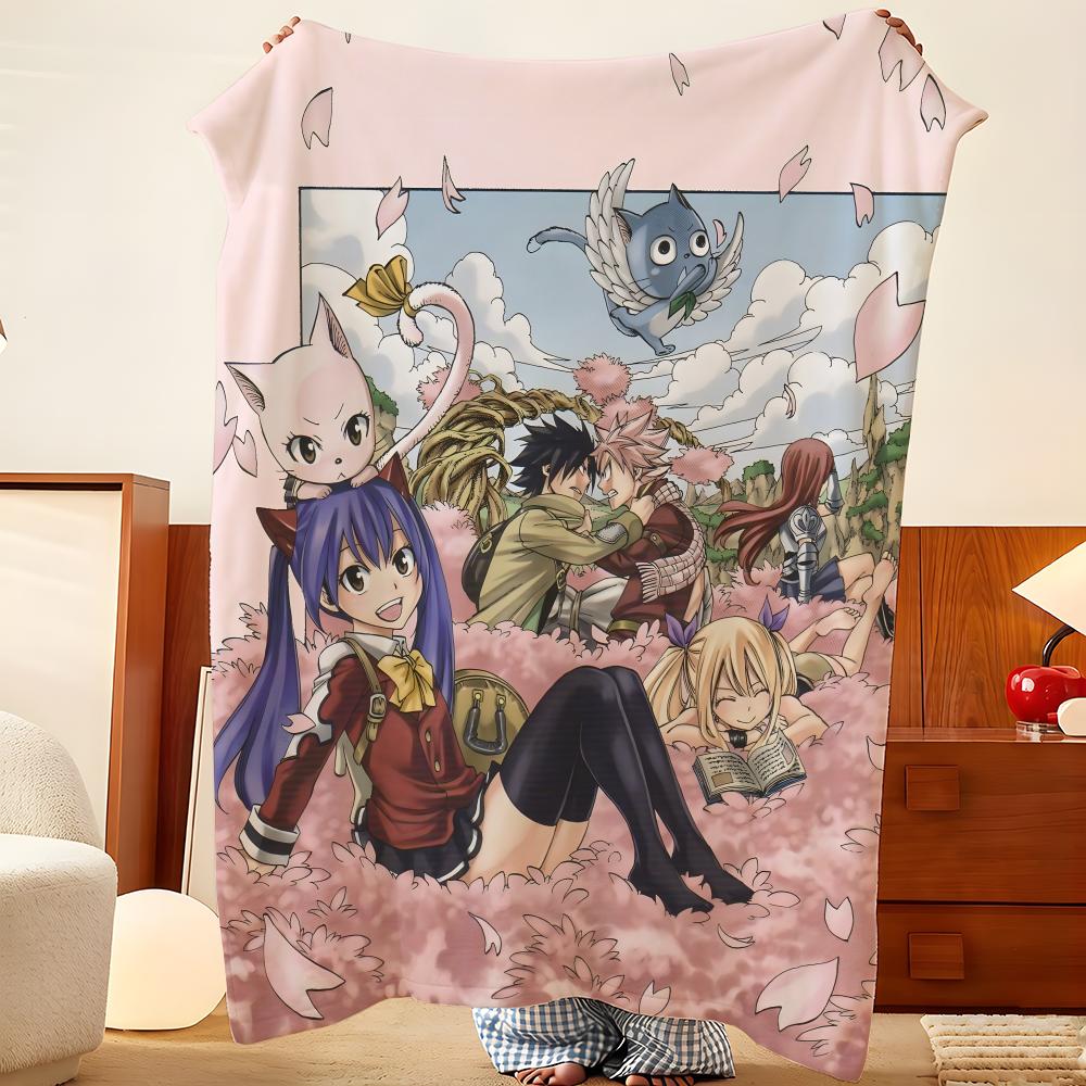 Anime F-Fairy T-Tail Throw Flannel Throw Blanket, Lightweight Cozy, Durable Washable cute Cool