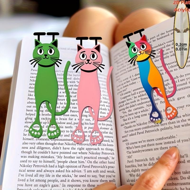 2D Acrylic 3-Piece Cat Bookmark Set