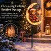 Solar Powered Porch Lighting Highland Cow Moon Garden Light, Christmas Metal Decorative Crescent Lawn Lamps Stake Outdoor Yard Path Decoration