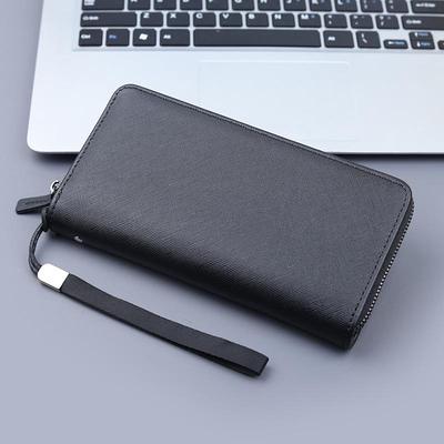 Portofel Bărbați Capacitate Mare Lung cu Fermoar Clutch cu Baretă de Mână și Geantă pentru Telefon