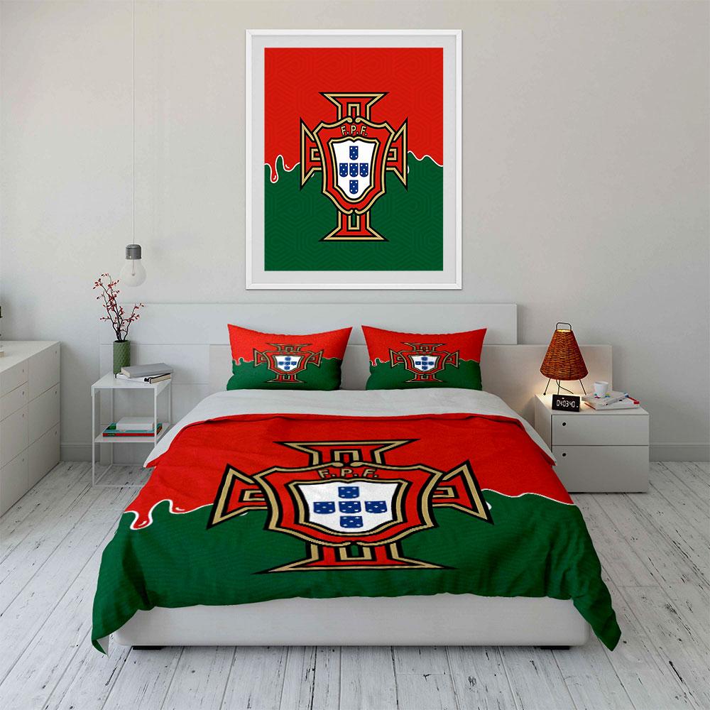 "Portugal FPF Flag Bedding Set" Bedding Duvet Cover Set Duvet Cover Pillowcases  (1 * Duvet Cover 2 * Pillowcases, Without Duvet Insert)