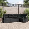 Vidaxl 5-Cz. Garden Lounge Set, Cushions, Black PE Rattan