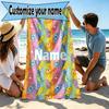 Custom Name Personalized Care Bears Print Beach Towel, for Trip Camping Beach Party Home Decor, Birthday Gift for Family & Friends