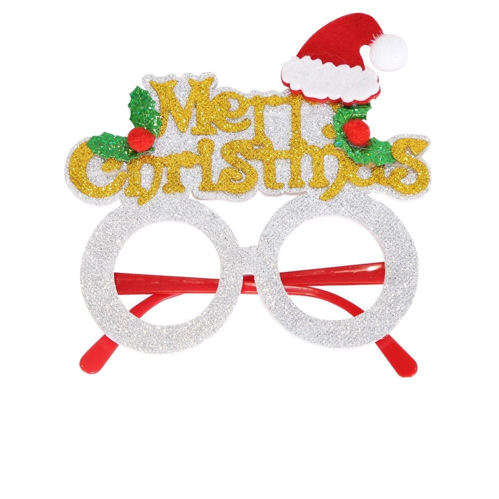 Red Santa Claus Eyeglasses Christmas Decorative Glasses Party Decorations Christmas Frame Glasses