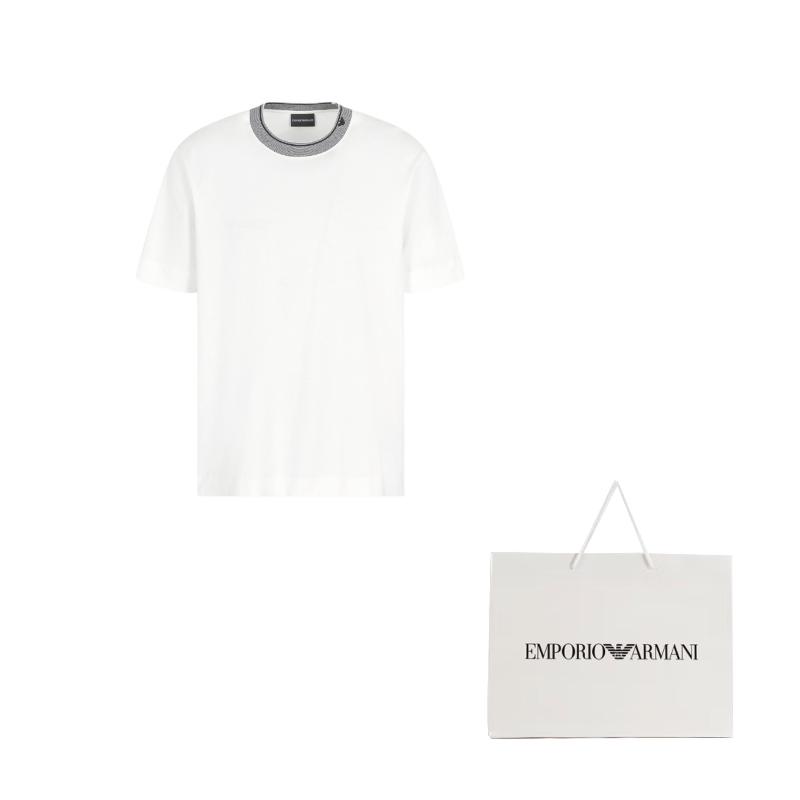 EMPORIO ARMANI Ribbed Trim Jersey T Shirt EM000853-AF12926-U0003