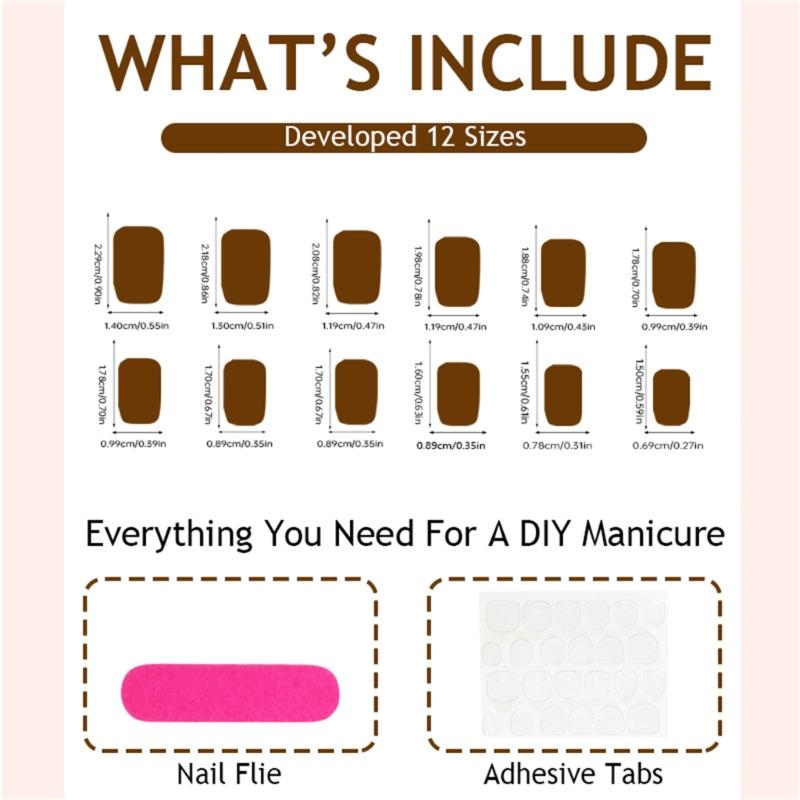 24 Stück Vollabdeckende Aufklebenägel mit Herzdesigns Französische Spitze Falsche Nägel Quadratische Press-On-Nägel Maniküre-Zubehör