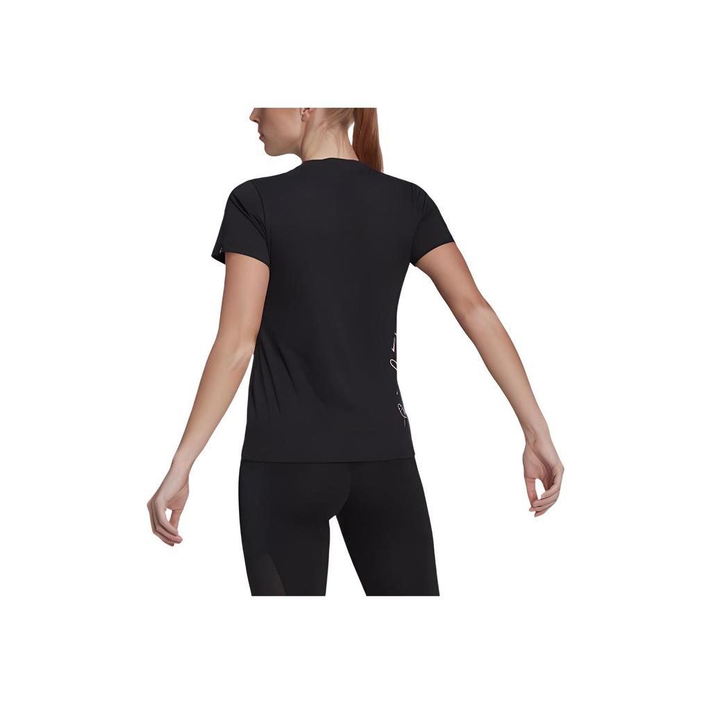 Adidas Heart Logo Letter Print American Vintage Fitness Training Comfortable Trendy Casual Sports Crew Neck Short Sleeve T-Shirt Women Tops GL6844