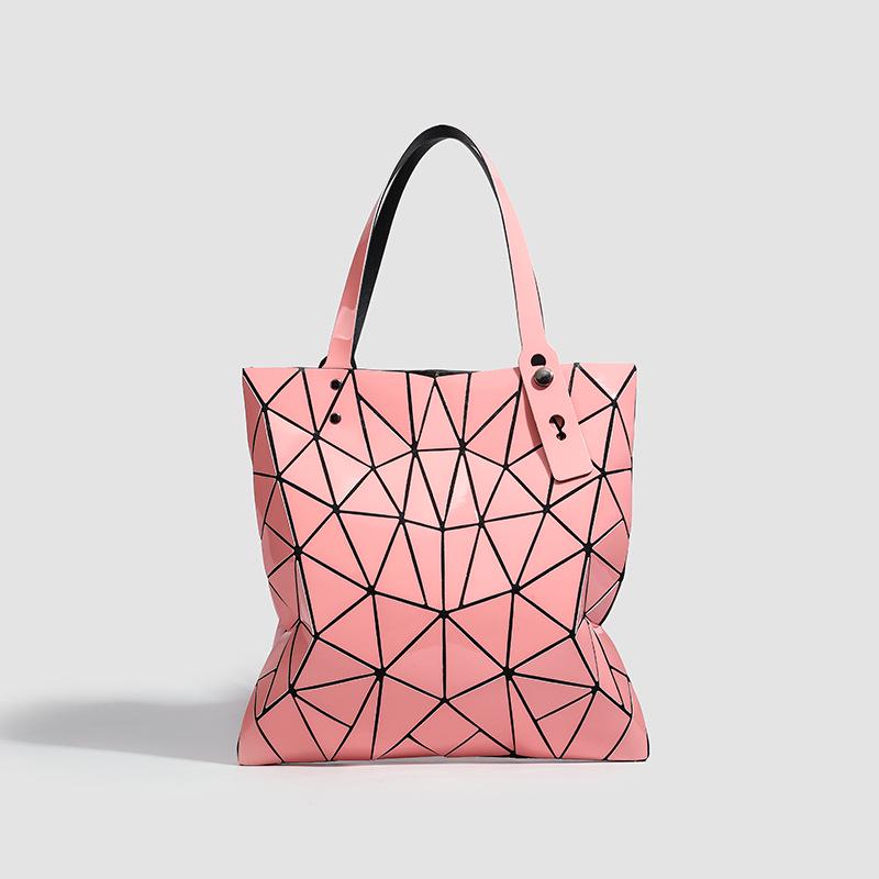 2026 Spring/Summer Geometric Patchwork Plaid Tote - Versatile Large-Capacity Floral Shoulder Bag розовый