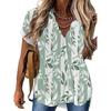Summer Floral Print Blouse with Petal Neckline Large Buttons Single Breasted Streetwear Fashion