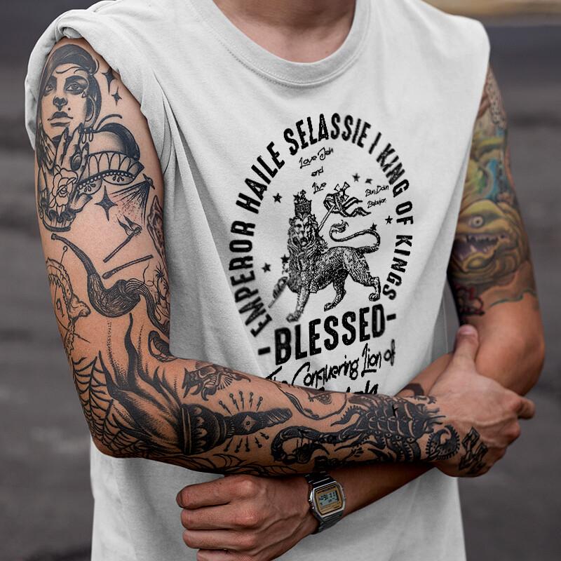 

Haile Selassie t-shirt Reggae Rasta Ethiopian Lion of Judah Jah Rastafari tee S