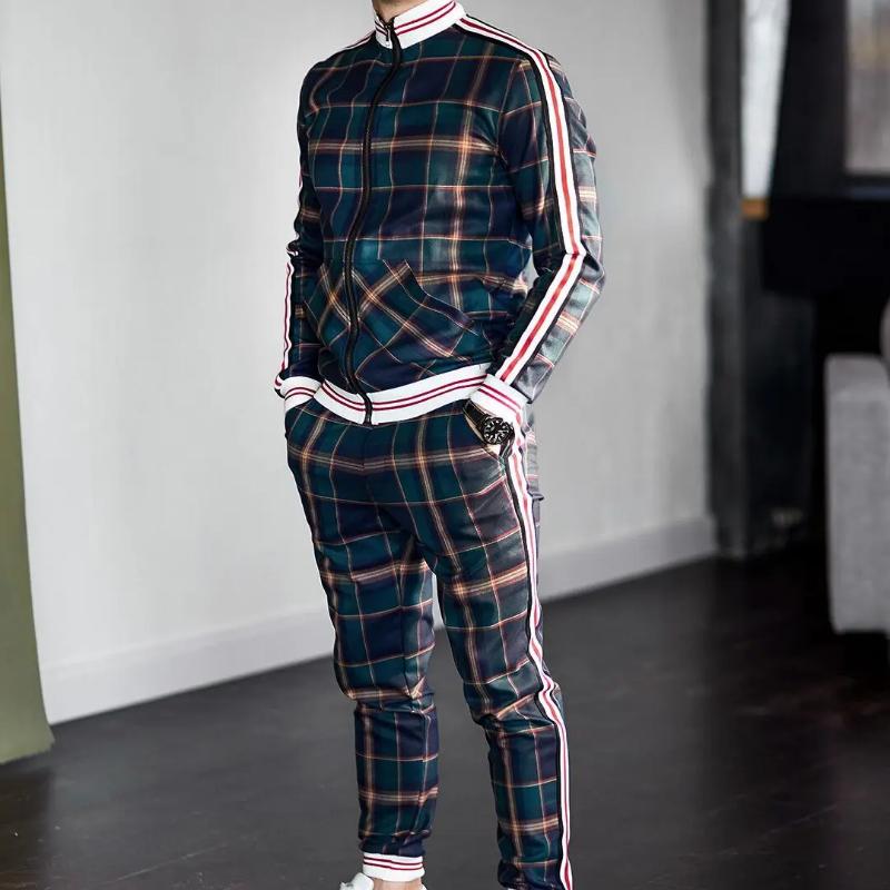 

2023 мужской костюм, осенняя повседневная мужская одежда, европейская и американская модная брендовая спортивная одежда большого размера, комплект из двух предметов XXXL