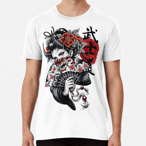 

Японская гейша в стиле вейпорвейв киберпанк поп от S до 5XL Сделано в Австралии/США Футболка 3XL