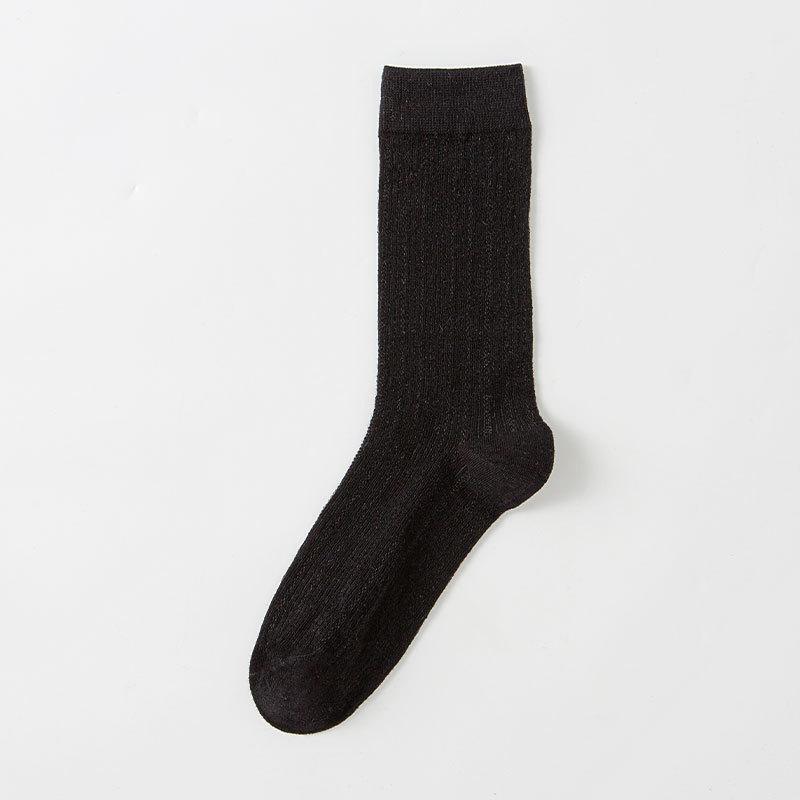 Women's Summer Thin Pure Color Mesh Breathable Sweat Absorbing Tube Stack Cotton Socks
