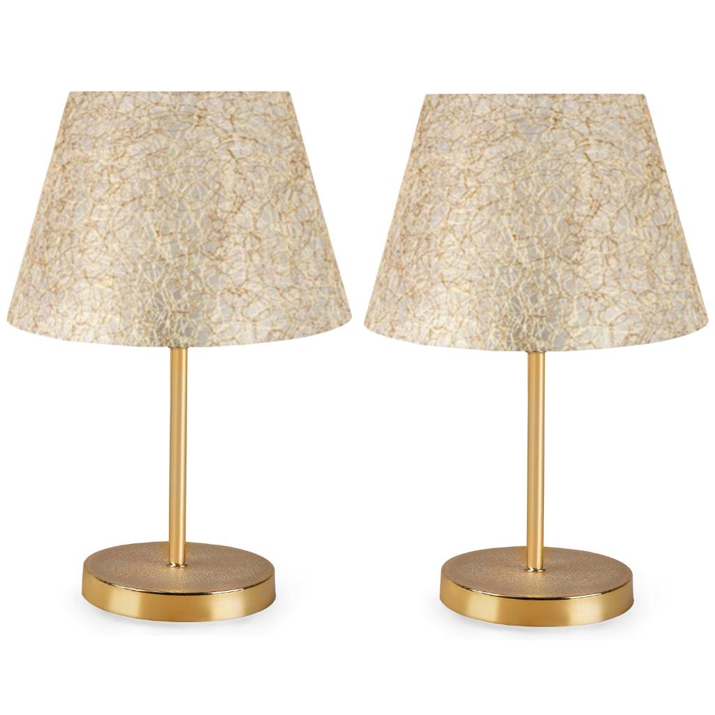 

Metal Base Double Lampshade Table Lamp Gold