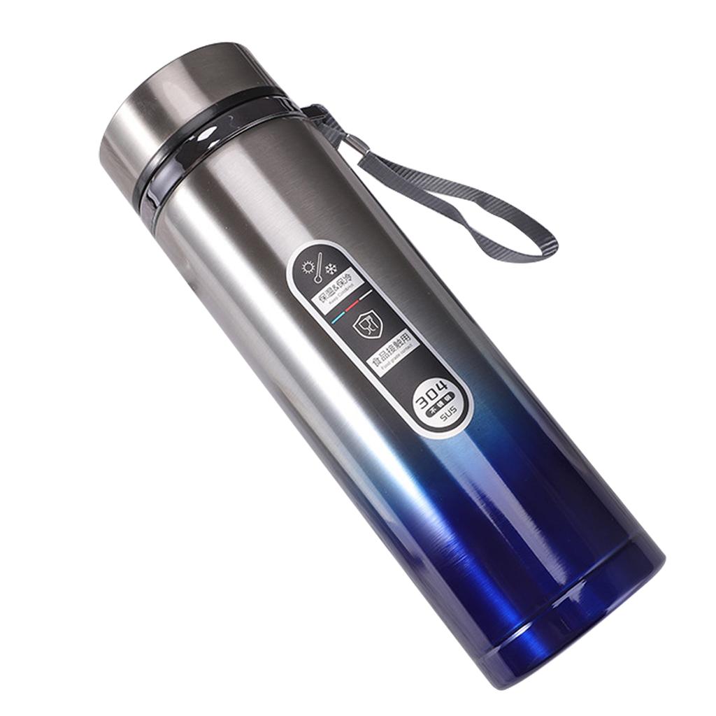 Termiczna butelka na wodę ze stali nierdzewnej klasy spożywczej, z gradientem kolorów, elegancki kubek termiczny na podróże plenerowe, niebieski