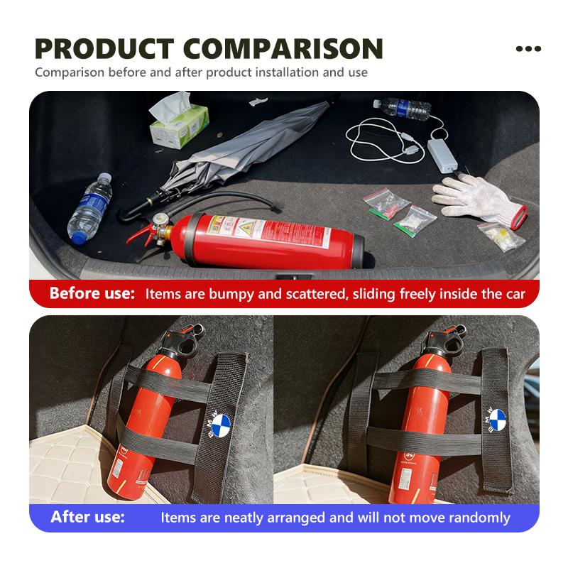 Car Trunk Elastic Extinguisher Debris Storage Fixing Belt Tapes For BMW M Performance E36 E46 E60 E90 E91 E92 E93 F30 F20