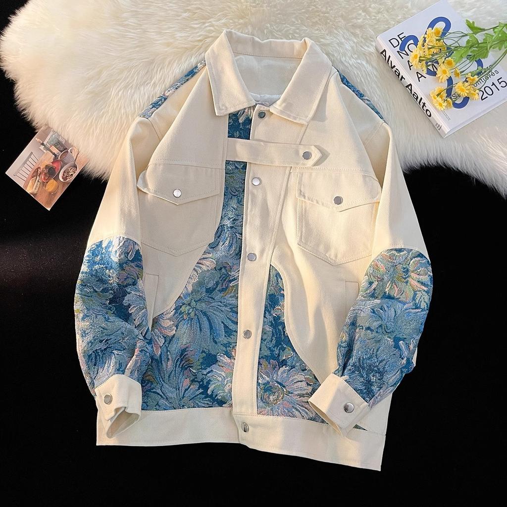 Embroidered Jacket Men's Spring and Autumn Work Jacket High-end Couple Baseball Uniform