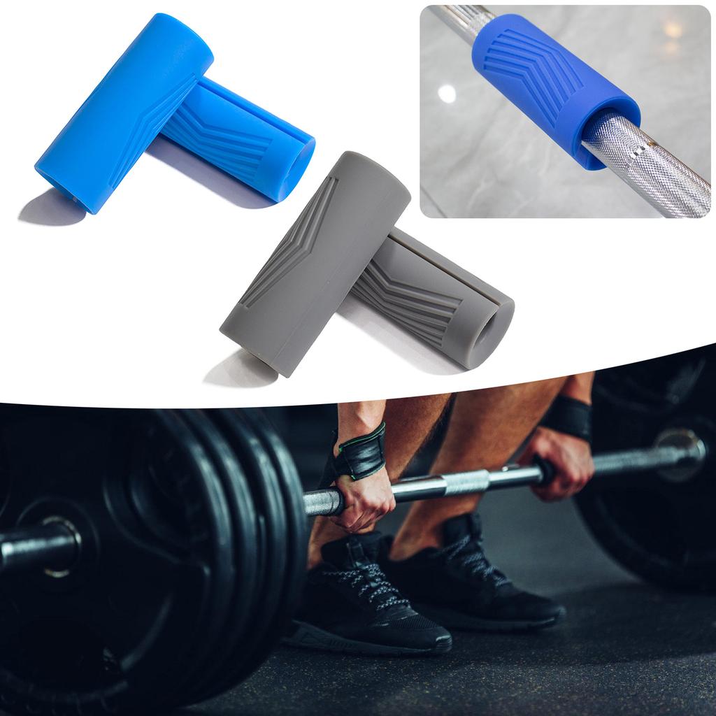 2Pcs Dumbbell Barbell Grip Thick Gym Grip Barbell Handle Sleeve Dumbbell Barbell Grip Silicone NonSlip Pad Enduring