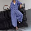 Completo casual da donna, camicia a maniche lunghe, pantaloni harem a gamba larga, set da 2 pezzi, pantaloni a nove punte a righe con risvolto autunnale, completo da donna