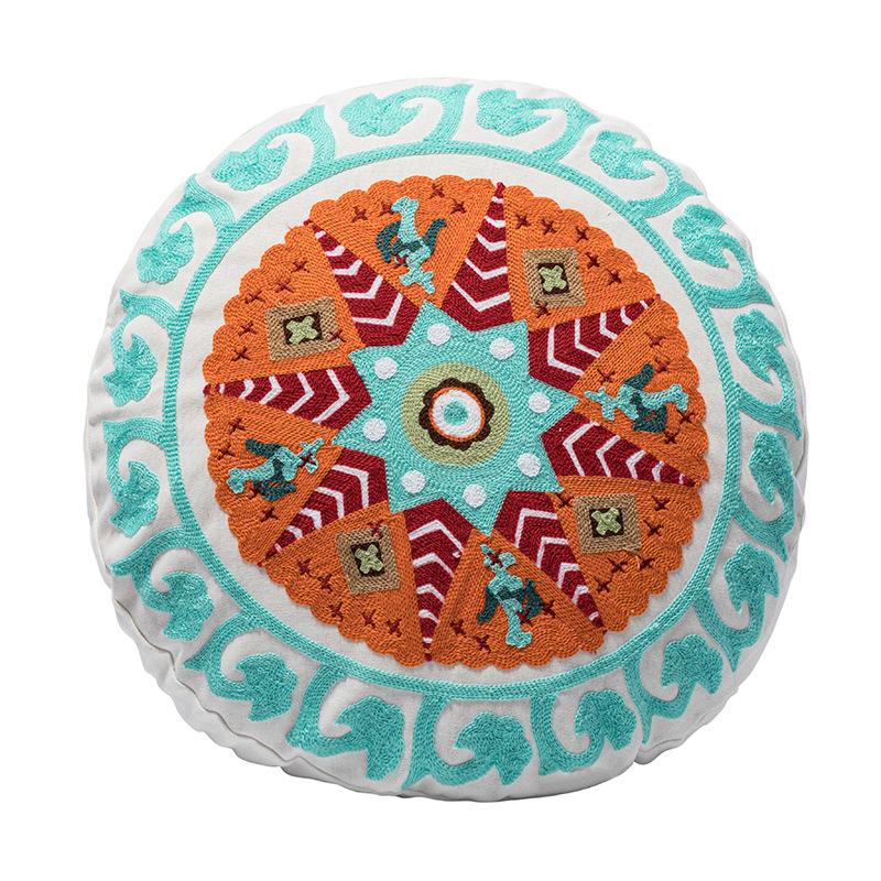 Ethnic Moroccan Style Round Throw Pillow Case Embroider Craft Unstuffed Seat Cushion Bay Window Meditation Decor Ottoman Covers