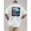 European Size Men'S Round Neck Short-Sleeve T-Shirt with Letter Print, Perfect for Casual Summer Activities