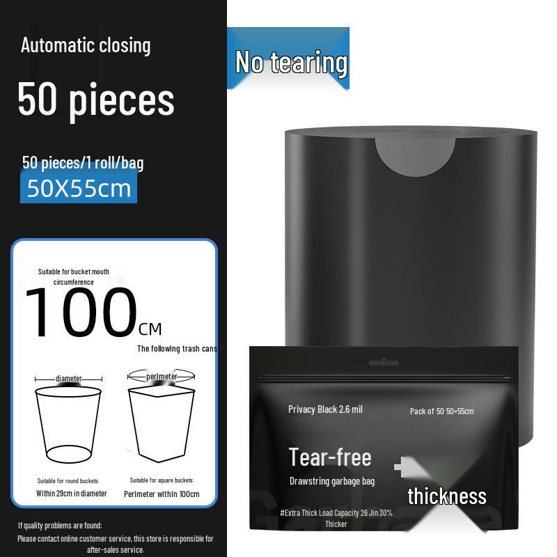 Durable Drawstring Trash Bags - Tear-Resistant, Self-Sealing Kitchen and Dormitory Use