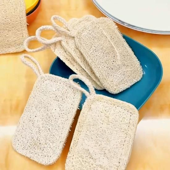 Loofah Dish Scrubber Convenient Dish Pot Washing Cloth Quick Drying Loofah Cleaning Pad for Home Kitchen