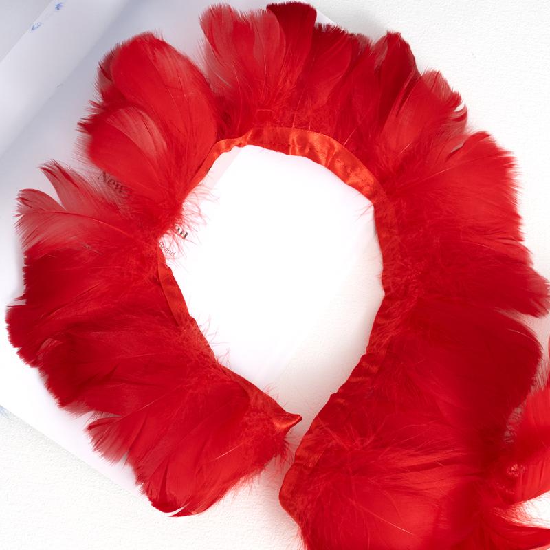 Color Medium Floating Feathers Cloth Edge Goose Feather Cloth Strip Diy Skirt Shawl Performance Clothes Wings Decoration Feather Lamp Material