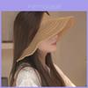 Summer Wide Brim Woven Hat For Women With Breathable Sunshade Beach Sun Hat