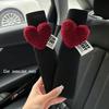 Car Seat Belt Shoulder Protector Protective Cover with Heart-Shaped Decor Universal All-Season Safety Belt Accessory