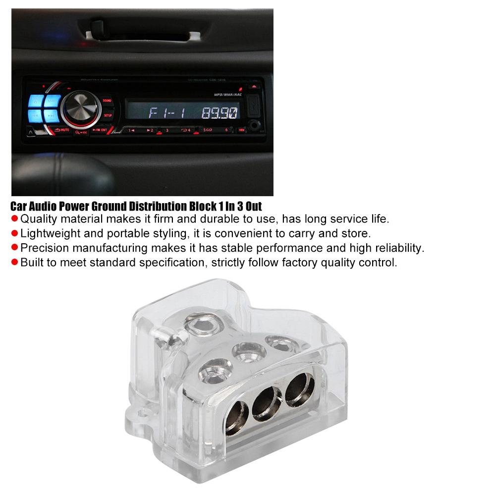 Nickel Plated Power Ground Distribution Block 1 In 3 Out Car Audio Stereo Modification Parts