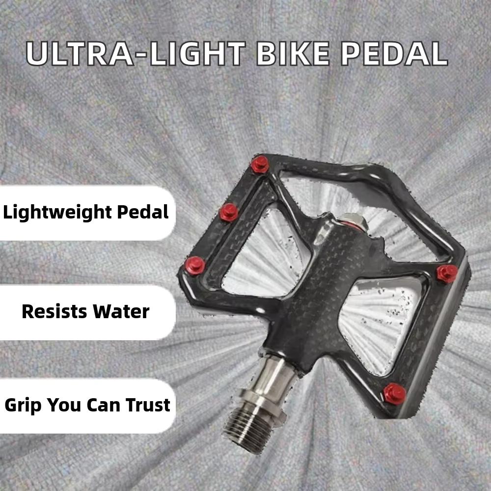BKS Carbon Fiber Titanium Alloy Ultralight Sealed Bearings Pedal Lightweight for Mountain Bike Road Bikes BMX Kids  Pedal темно серый