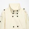 New European and American style stand-up collar double-breasted fashion lace-up trench coat