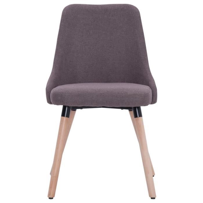 Chaises de salle à manger - CEN - Lot de 2 - Tissu taupe - Pieds en bois massif