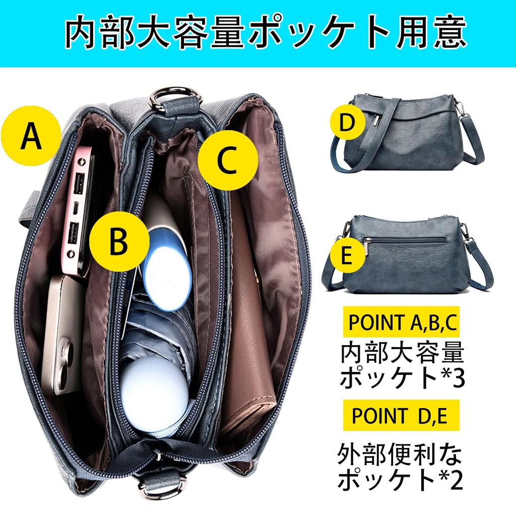 Crossbody Tote Small Waist Small Body PU Leather Bag MR&KB Women's Bag, Bag, Pouch, Bag, Bag, School/Commuter (Blue)