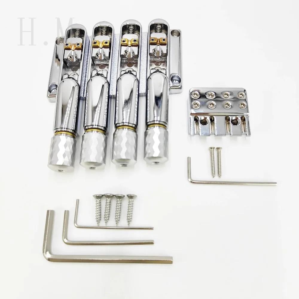 High quality 4-string bass bridge without head, copper string holder