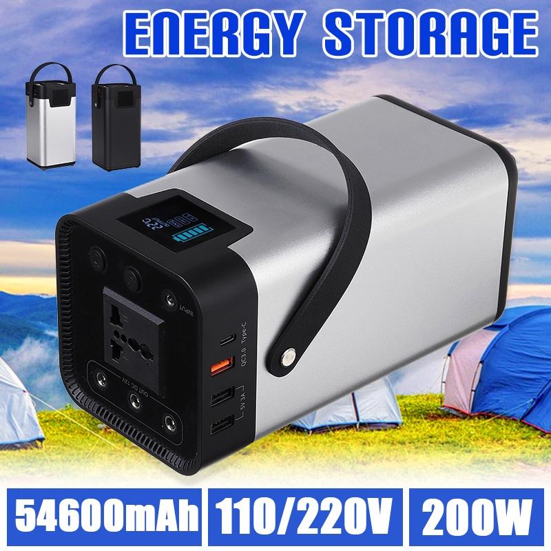 200W Powerbanka Přenosný solární generátor Zásoba energie Mobilní napájecí zdroj Venkovní UPS Baterie
