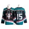 Mens Retro Ice Hockey Jersey Team Ducks 15 Embroidered Practice Uniform Cotton Blend Sportswear