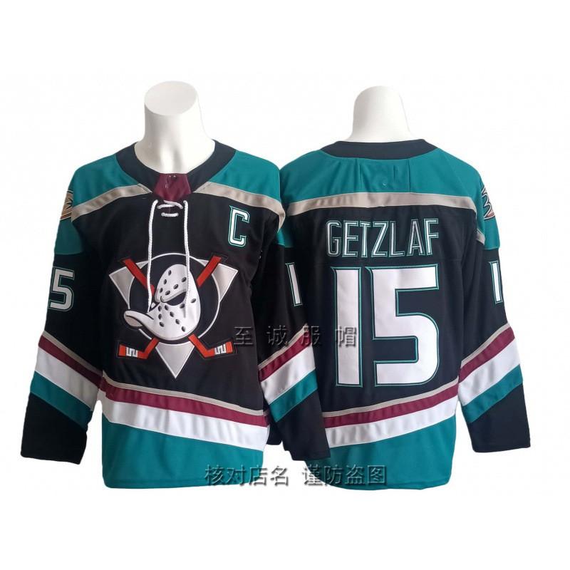 Mens Retro Ice Hockey Jersey Team Ducks 15 Embroidered Practice Uniform Cotton Blend Sportswear
