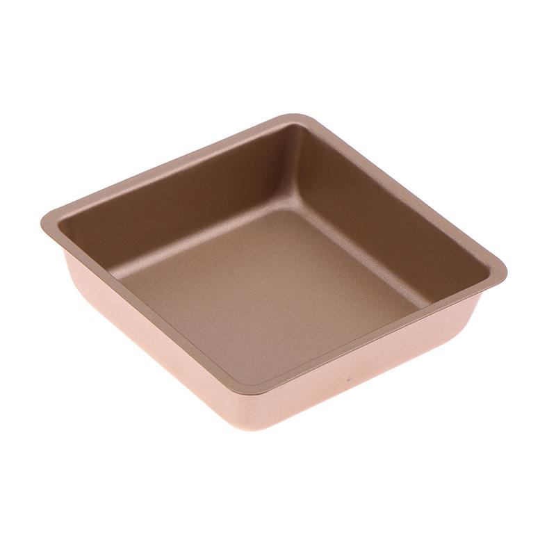 

4-дюймовый квадратный мини-противень из углеродистой стали, форма для пиццы, торта, антипригарная посуда для выпечки, фритюрница, духовка, противень для тарта, кухонный инструмент для приготовления пищи золотой