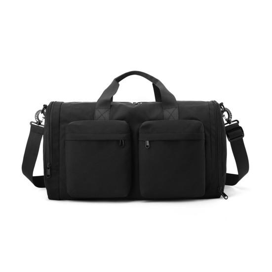 Foldable Gym Tote Unisex Duffle Bag with Shoe Compartment Wet Pocket Nylon Weekender Bag for Fitness Travel Swimming