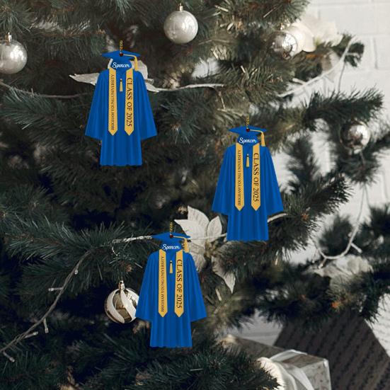 2D Personalized Graduation Ornaments Class of 2025 Graduation Gown Hanging Decoration Custom Name Year Acrylic Keepsake High School College Grad Gift
