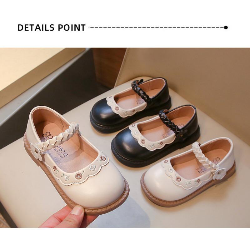 Princess Style Kids Girls Casual Leather Single Shoes For Spring Autumn